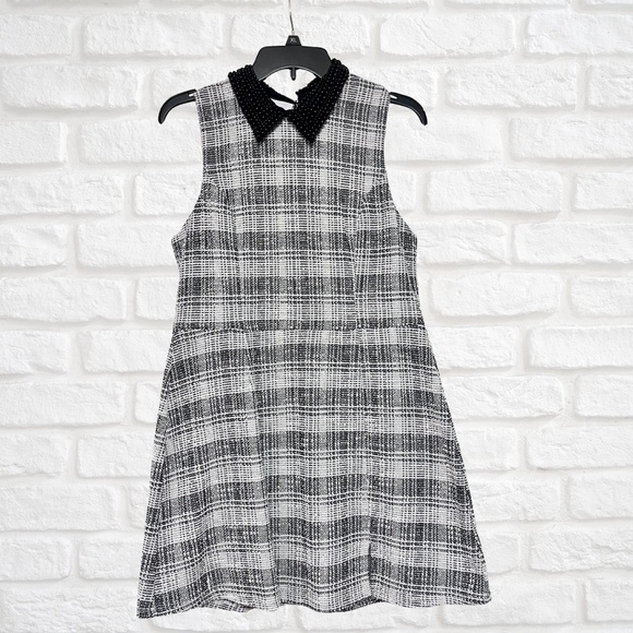 Black and White Tweed Mini Dress - Picture 1 of 3